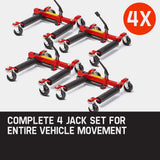 NNEMB 4x 12 Vehicle Positioning Jacks-Wheel Dollies Car Go Dolly Jack Skates
