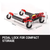 NNEMB 4x 12 Vehicle Positioning Jacks-Wheel Dollies Car Go Dolly Jack Skates