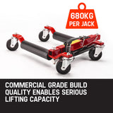 NNEMB 4x 12 Vehicle Positioning Jacks-Wheel Dollies Car Go Dolly Jack Skates