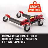 NNEMB Vehicle Positioning Jacks Hydraulic-2 x 12 Wheel Dolly Car Go Jack Pair