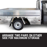 NNEMB Pair of Under Tray Ute Tool Boxes Aluminium Vehicle Box Body Toolbox