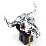 NNEMB Novelty Tow-bar / Trailer Hitch Cover-Chrome Plated Bull Skull