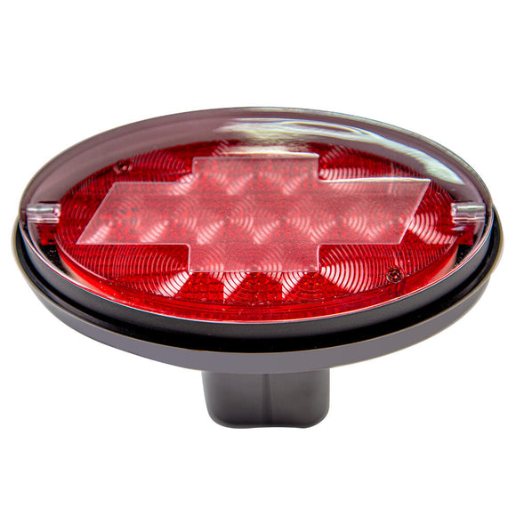 NNEMB Novelty Tow-bar / Trailer Hitch Cover-Red Oval Brake Light Chevvy logo