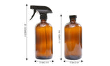 NNEDPE 4pcs Amber Glass Spray Bottles Trigger Sprayer 500ml