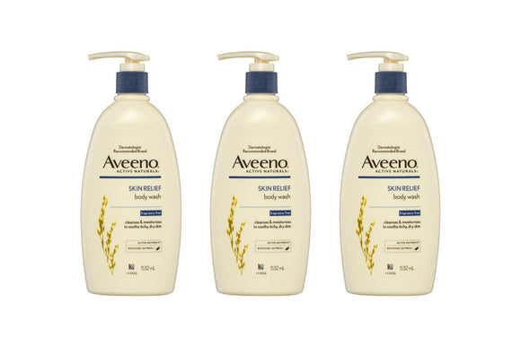 NNEKG Aveeno Skin Relief Body Wash 532ml Pack of 3