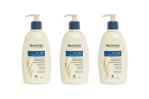 NNEKG Aveeno Skin Relief Fragrance Free Moisturising Lotion 354ml Pack of 3