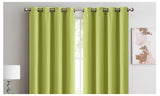 NNEDPE 2x 100% Blockout Curtains Panels 3 Layers Eyelet Avocado 140x230cm