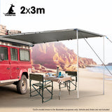 NNEDPE Wallaroo 2m x 3m Car Side Awning Roof Top Tent - Grey