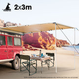 NNEDPE Wallaroo 2m x 3m Car Side Awning Roof Top Tent - Sand