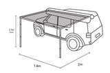 NNEDPE Wallaroo 2m x 1.4m Car Side Awning Roof Top Tent - Sand