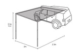 NNEDPE Wallaroo 2m x 2.5m Car Side Awning Roof Top Tent - Grey