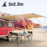 NNEDPE Wallaroo 2m x 2.5m Car Side Awning Roof Top Tent - Sand