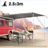 NNEDPE Wallaroo 3m x 2.5m Car Side Awning Roof Top Tent - Grey