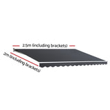 NNEDSZ Retractable Outdoor Arm Awning 2.5 x 2M - Grey