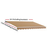 NNEDSZ 3M x 2.5M Outdoor Folding Arm Awning - Beige