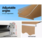 NNEDSZ 3M x 2.5M Outdoor Folding Arm Awning - Beige