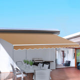 NNEDSZ 3M x 2.5M Outdoor Folding Arm Awning - Beige