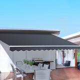 NNEDSZ 4.5M x 2.5M Outdoor Folding Arm Awning - Grey