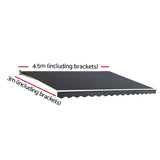NNEDSZ 4.5M x 3M Outdoor Folding Arm Awning - Grey
