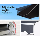NNEDSZ 4.5M x 3M Outdoor Folding Arm Awning - Grey