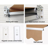 NNEDSZ Motorised 4x3m Folding Arm Awning - Beige