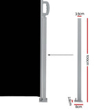NNEDSZ Side Awning Outdoor Blinds Sun Shade Retractable Screen 2X6M BK