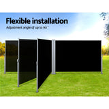 NNEDSZ Side Awning Outdoor Blinds Sun Shade Retractable Screen 2X6M BK