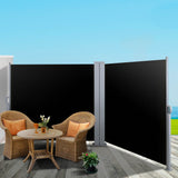 NNEDSZ Side Awning Outdoor Blinds Sun Shade Retractable Screen 2X6M BK