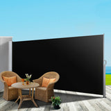 NNEDSZ Side Awning Outdoor Blinds Sun Shade Retractable Screen 1.8X3M BK