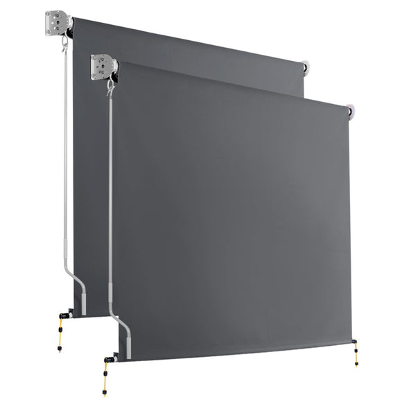 NNEDSZ of 2 Instahut Outdoor Blinds Roll Down Awning Straight Drop Patio 1.8X2.5M
