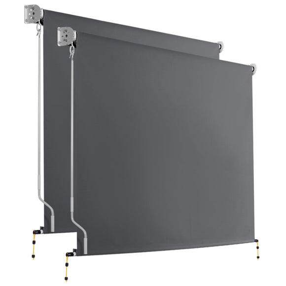 NNEDSZ of 2 Instahut Outdoor Blinds Roll Down Awning Straight Drop Patio 2.1X2.5M