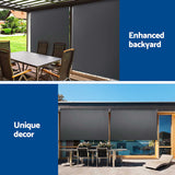 NNEDSZ of 2 Instahut Outdoor Blinds Roll Down Awning Straight Drop Patio 2.4X2.5M