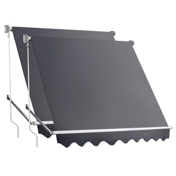 NNEDSZ of 2 Instahut Fixed Pivot Arm Window Awning Patio Outdoor Blinds 1.5X2.1M