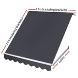 NNEDSZ of 2 Instahut Fixed Pivot Arm Window Awning Patio Outdoor Blinds 2.1X2.1M