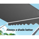 NNEDSZ  1.8m x 2.1m Retractable Fixed Pivot Arm Awning - Grey