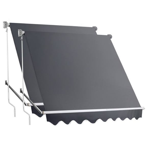 NNEDSZ of 2 Instahut Fixed Pivot Arm Window Awning Patio Outdoor Blinds 2.1X2.1M