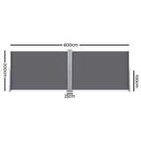 NNEDSZ 2X6M Retractable Side Awning Garden Patio Shade Screen Panel Grey