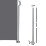 NNEDSZ 2X6M Retractable Side Awning Garden Patio Shade Screen Panel Grey