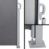 NNEDSZ 2X6M Retractable Side Awning Garden Patio Shade Screen Panel Grey