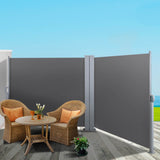 NNEDSZ 2X6M Retractable Side Awning Garden Patio Shade Screen Panel Grey