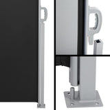 NNEDSZ Retractable Side Awning Shade 2 x 3m - Black