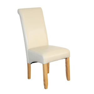 NNE BF Avalon Dining Chair Blonde/Ivory Faux Leather