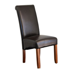 NNE BF Avalon Dining Chair Chestnut/Brown Faux Leather