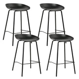 NNEDSZ Set of 4 Metal Bar Stools - Black
