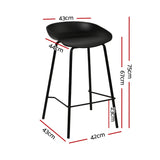 NNEDSZ Set of 4 Metal Bar Stools - Black