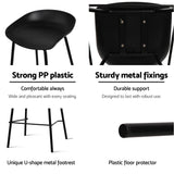 NNEDSZ Set of 4 Metal Bar Stools - Black