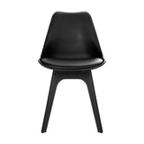 NNEDSZ Set of 4 Retro Padded Dining Chair - Black