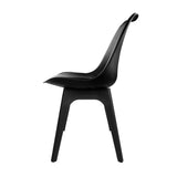 NNEDSZ Set of 4 Retro Padded Dining Chair - Black
