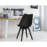 NNEDSZ Set of 4 Retro Padded Dining Chair - Black