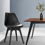 NNEDSZ Set of 4 Retro Padded Dining Chair - Black